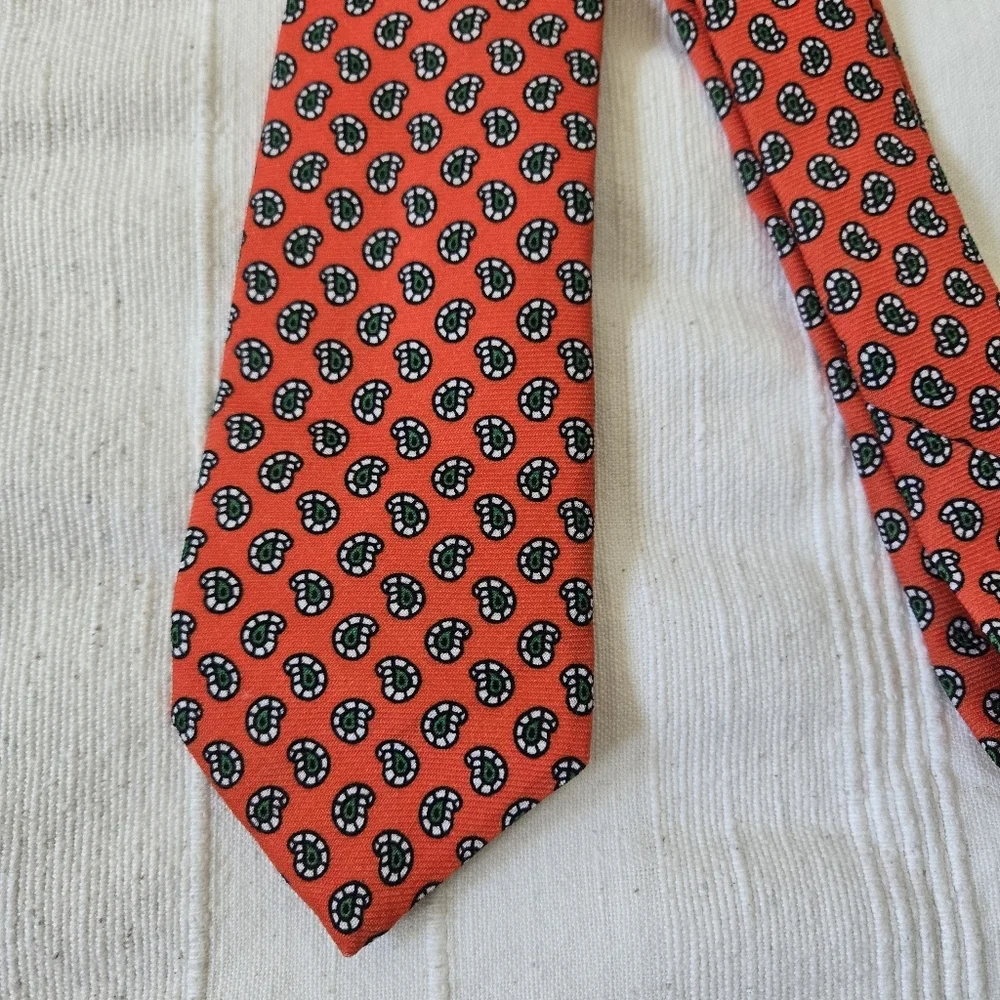 Polo by Ralph‎ Lauren Paisley 100% Silk Tie Hand Made in Italy